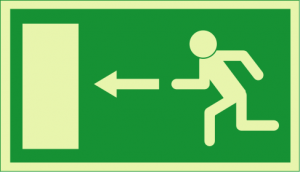 Old EU fire exit sign. From http://commons.wikimedia.org/wiki/File:Fire_exit.svg